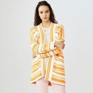 Maje Striped V-Neck Sweater Cardigan Jacket